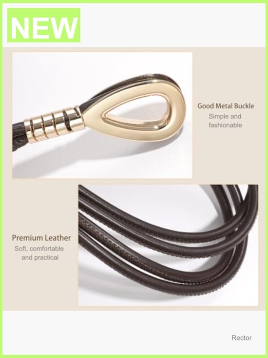 PU Leather Double Tie Belt with Gold Buckle for Dresses main image 6